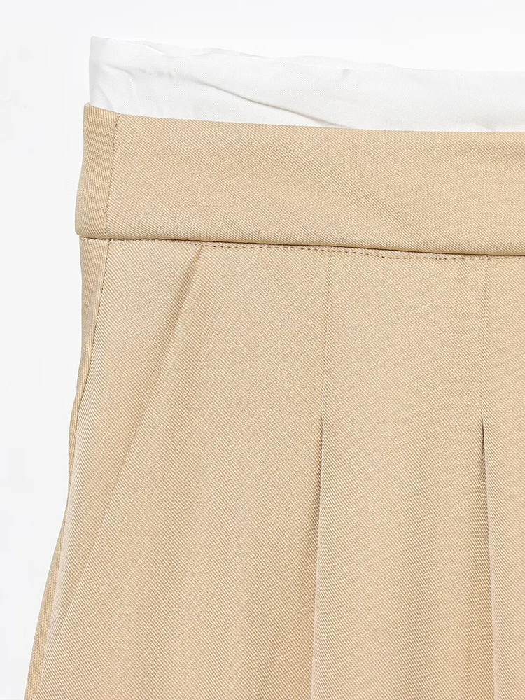 European style new women's clothing fashionable and versatile temperament simple loose A-line double waist high waist skirt