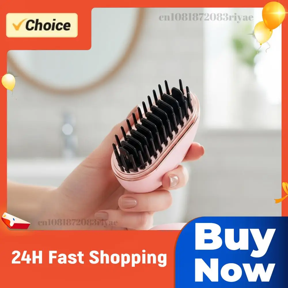 Mini Straightener Portable Hair Straightener Brush Rechargeable Fast Heating Hot Comb Hair Straightening Comb for Travel & Home