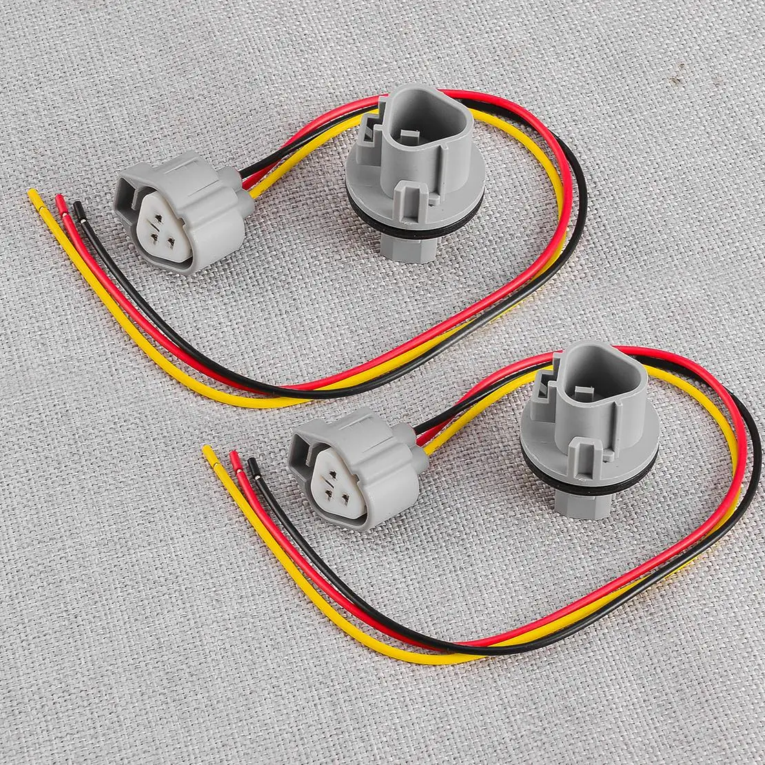 

90075-60083 2 Sets Headlight Turn Signal Lamp Socket Connector Wire Harness Pigtail Fit for Lexus Nissan Mazda Toyota Infiniti