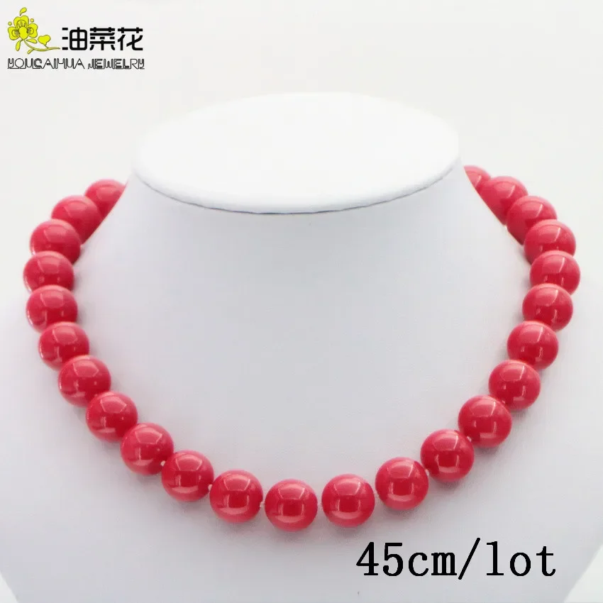 Hot New Girl Seductive 8-14mm Red Coral Sea Shells Pearl All-Match Jewelry Necklace Woman Wedding Christmas Birthday Party Gift