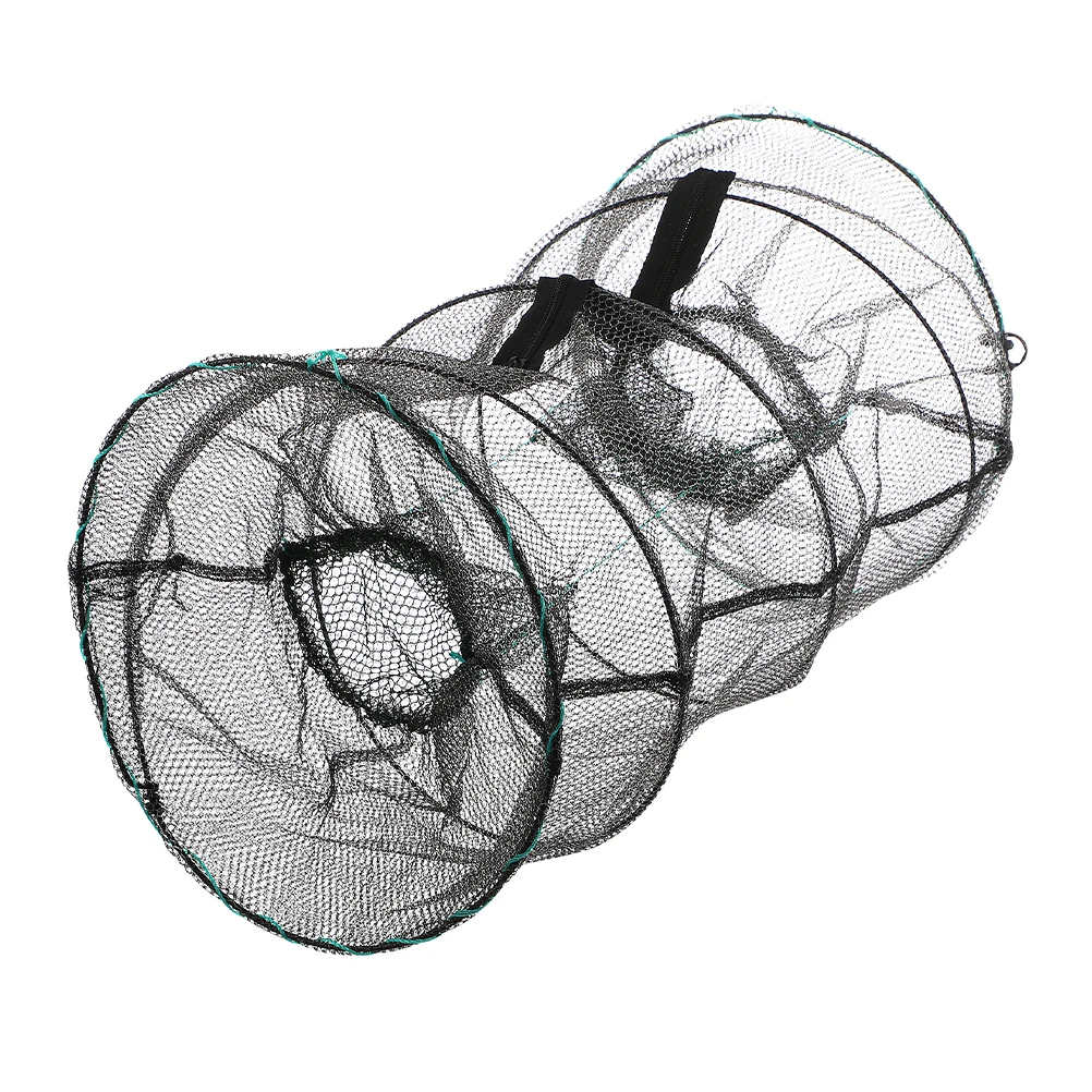 

Foldable Spring Loaded Fiber Fishing Net Cage Durable Crab Shrimp Trap Collapsible Fish Bait Net For Pond Lobster Crawfish Traps