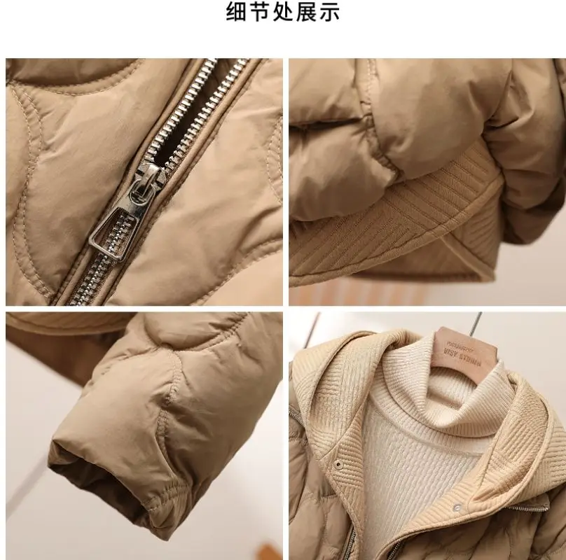 2023 Winter New Cotton Coat Parka Coats Fake Two Piece Cloak Loose and Fashionable Style Hooded Down Cotton Coat Short Women\'s