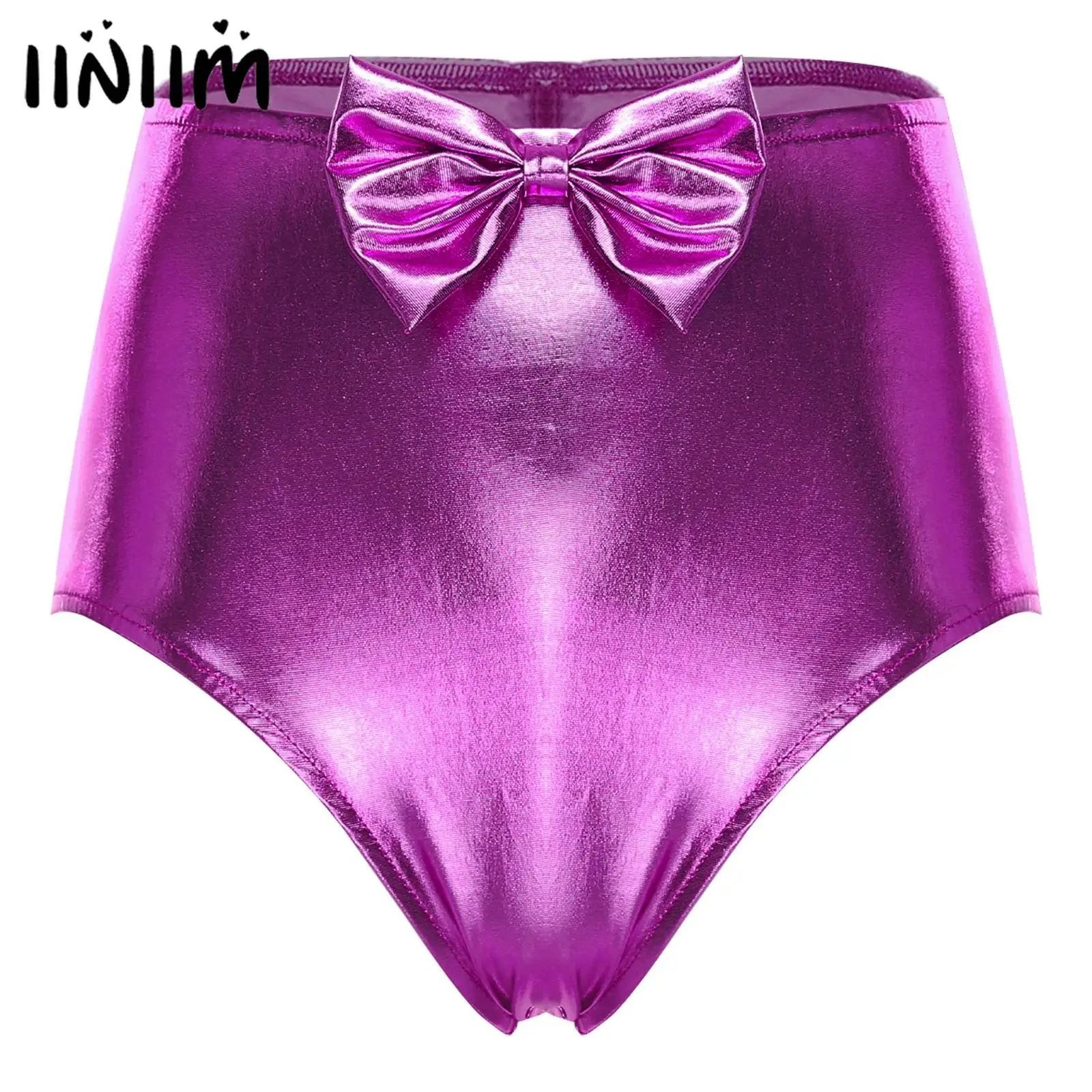 

Женские шорты Rave Booty, переливающиеся шорты металлик, шорты спереди, милые шорты с бантом сзади и рюшами, шорты с высокой талией Raves Clubwear