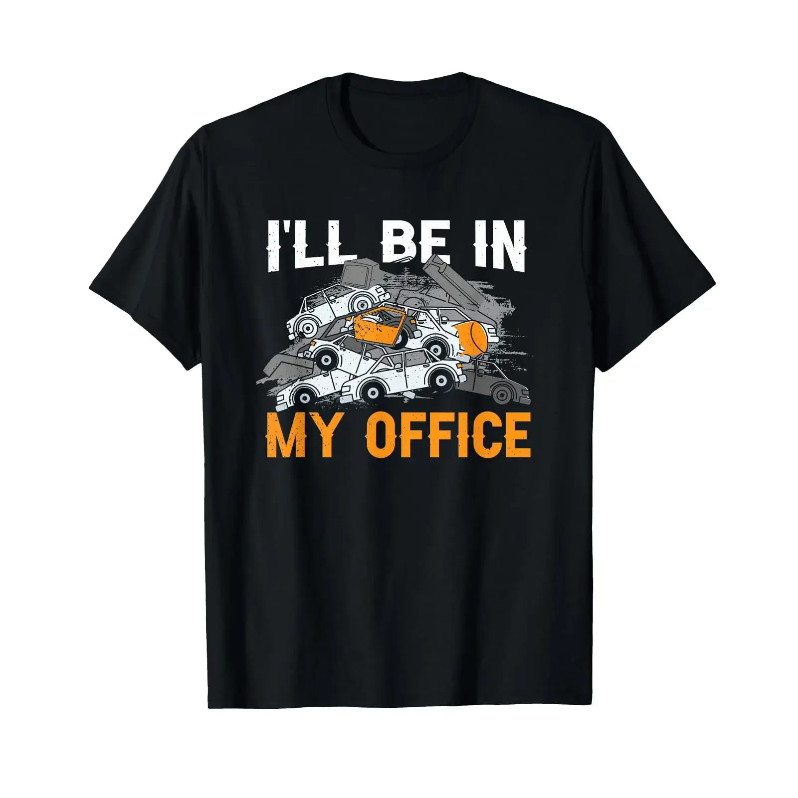 Schrottplatz Ich werde in meinem Büro sein Funny German Language T Shirt vintage Washed Comfortable Versatile Soft streetwear