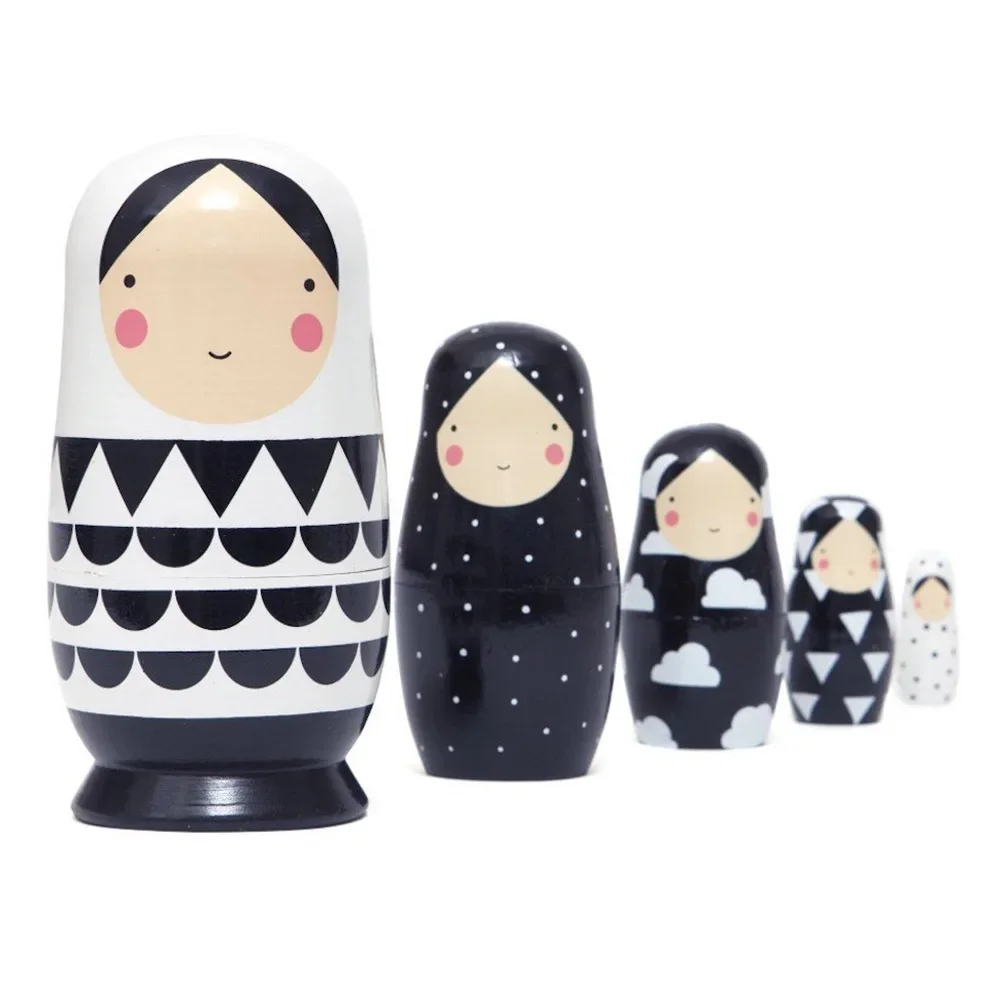 5-10pcs/Set Matryoshka Dolls Nesting Dolls Wooden Russian Babushka Hand Crafts Fun Children Kids Birthday Gifts Toys Dolls