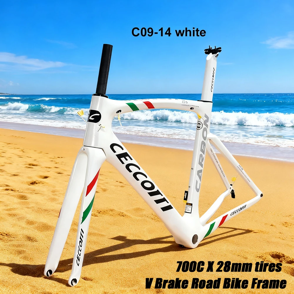 

Карбоновая рама в стиле CECCOTTI RF09, рама для аэрошоссейного велосипеда с V-образным тормозом, рама для велосипеда, 2-летняя гарантия, рама для велосипеда