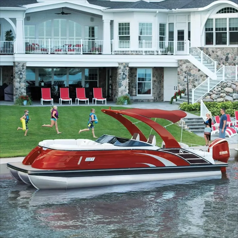 FL Customized Wholesale 27ft Fiberglass Sport Pontoon Boat with Electric Tower New Model for Sale