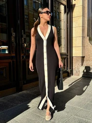 TARUXY-Robe longue en fibre, col en V, simple boutonnage, robe de lit en deau, batterie con, longue, pour les abonnés aux documents, cardigan, sexy, été