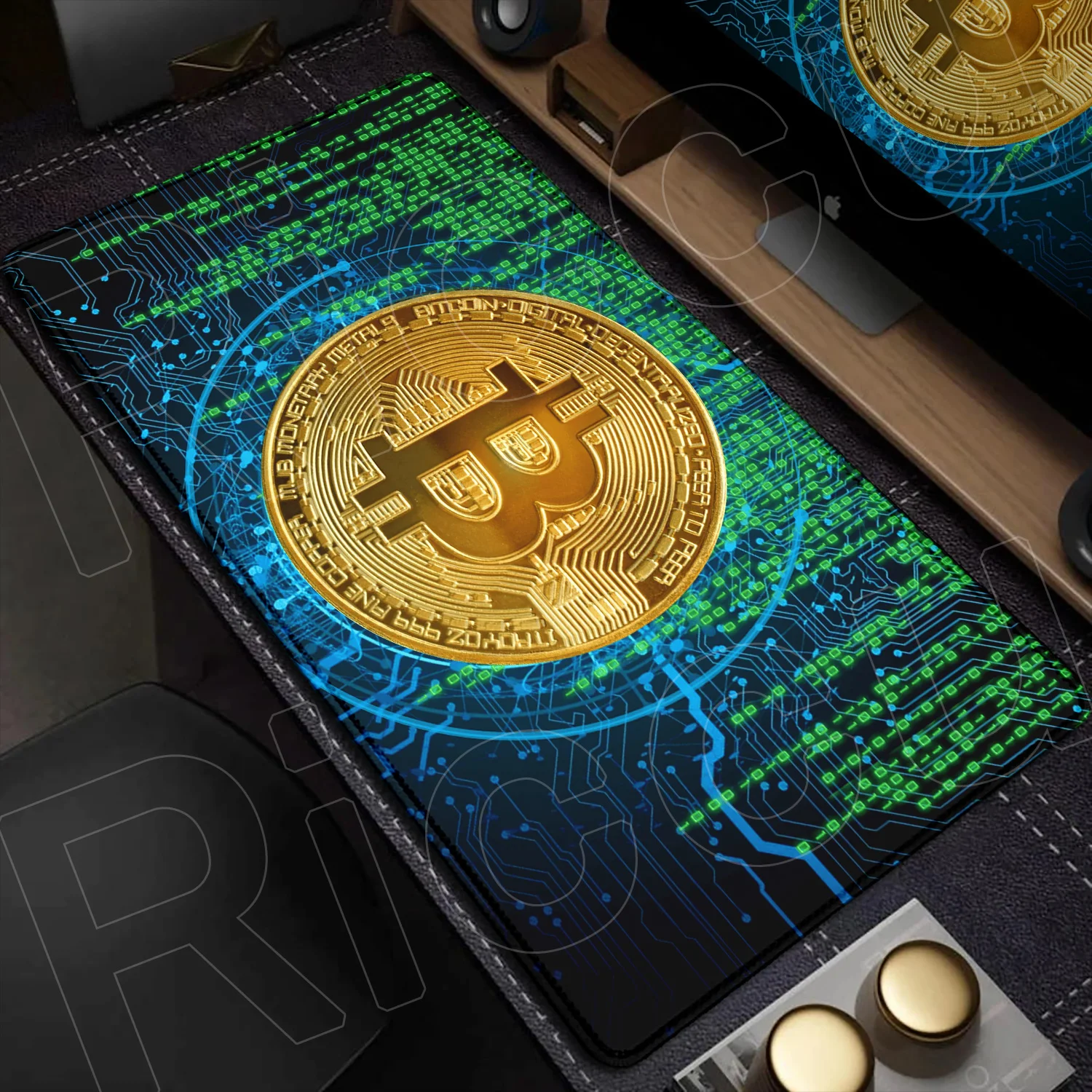 Computador comerciante mouse tapete acessórios de jogos bitcoin mousepad empresa escritório mausepad grande base de borracha natural antiderrapante almofada de mesa