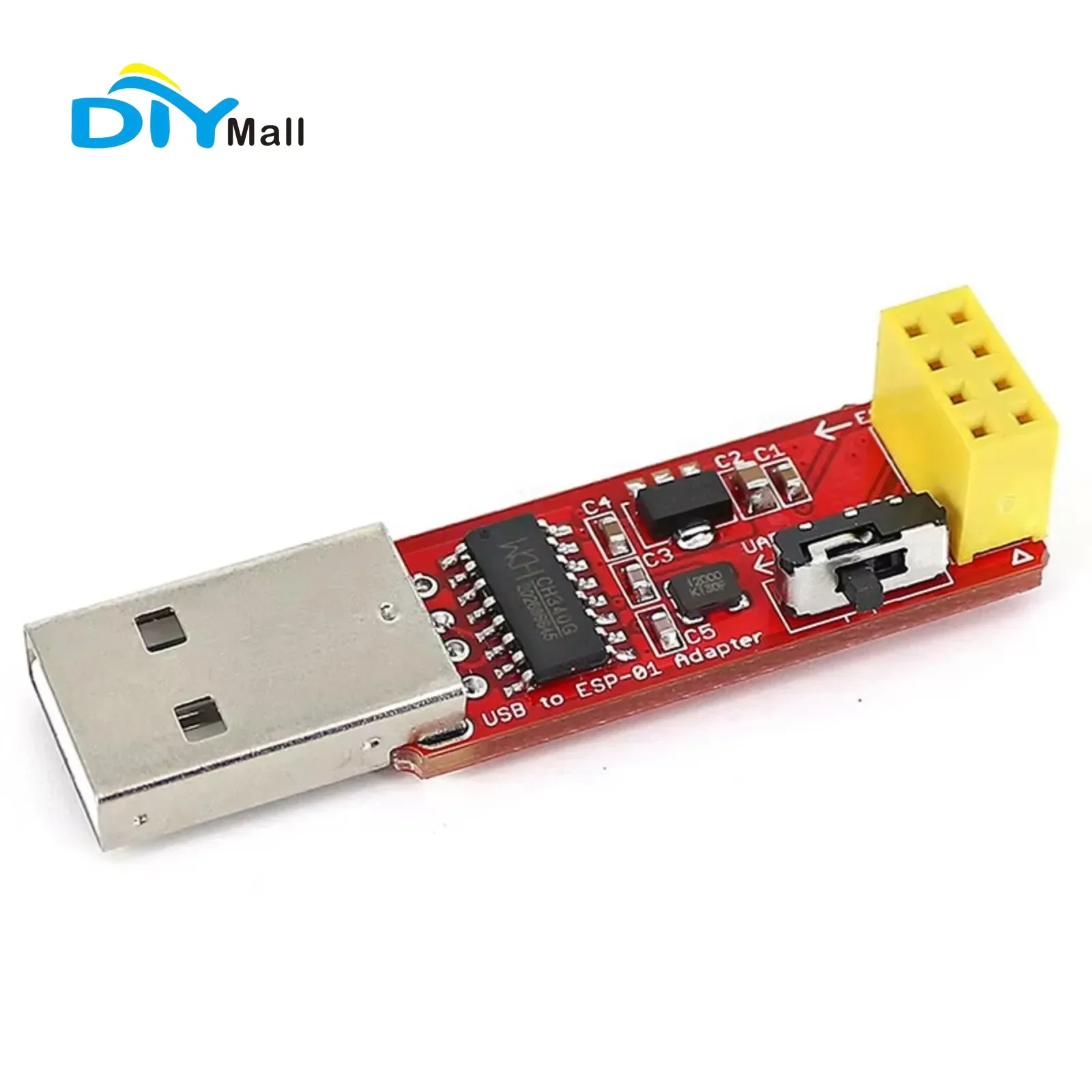 

DIYmall ESP-01S Programmer USB to ESP8266 Adapter - CH340G, 3.3V LDO Regulated, UART/PROG for WiFi Module