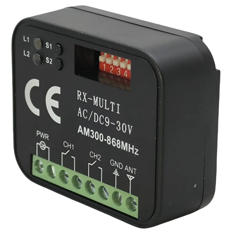 ขายร้อนประตูโรงรถตัวรับสัญญาณ AC 220V 9-30V 2CH RX Multi-ความถี่ 300-900MHz Controller สําหรับ 433 868 MHz รีโมทคอนโทรล