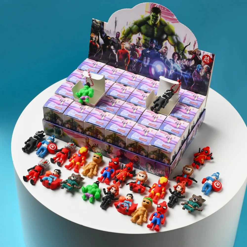 Nuevo Set de 24 Figuras de Acción de Spiderman de Marvel en Caja Ciega, Juguetes de Anime, Muñecos Decorativos para Niños, Regalos