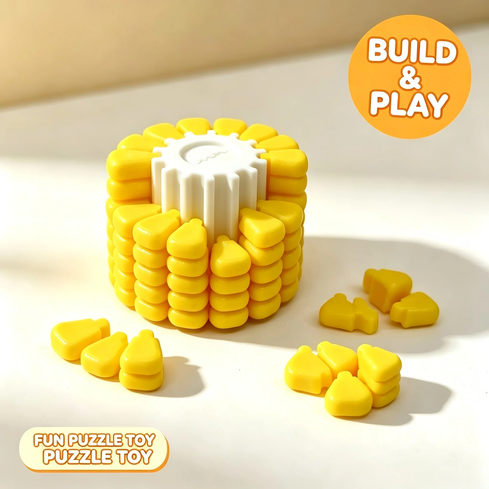 Corn Shaped Stacking Building Blocks Set,Detachable DIY Assembly Puzzle Toy Educational Fine Motor Training Toy for Toddlers