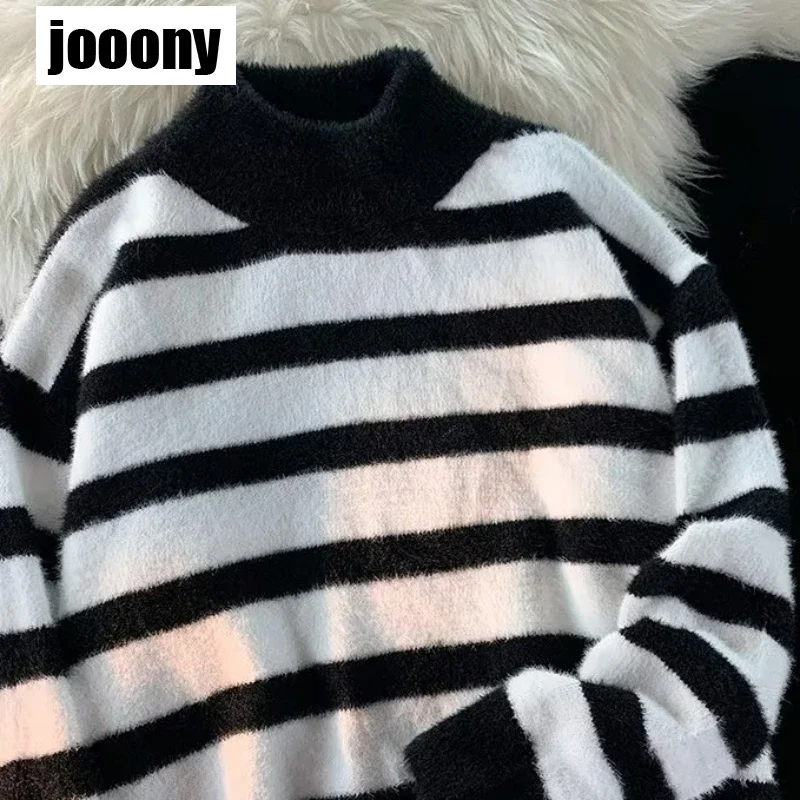 Unisex Streetwear Retro ลายเสื้อกันหนาวถักเสื้อกันหนาว Y2K จัมเปอร์ Hip Hop Ripped เสื้อกันหนาวผู้ชาย Harajuku เสื้อกันหนาวนุ่ม