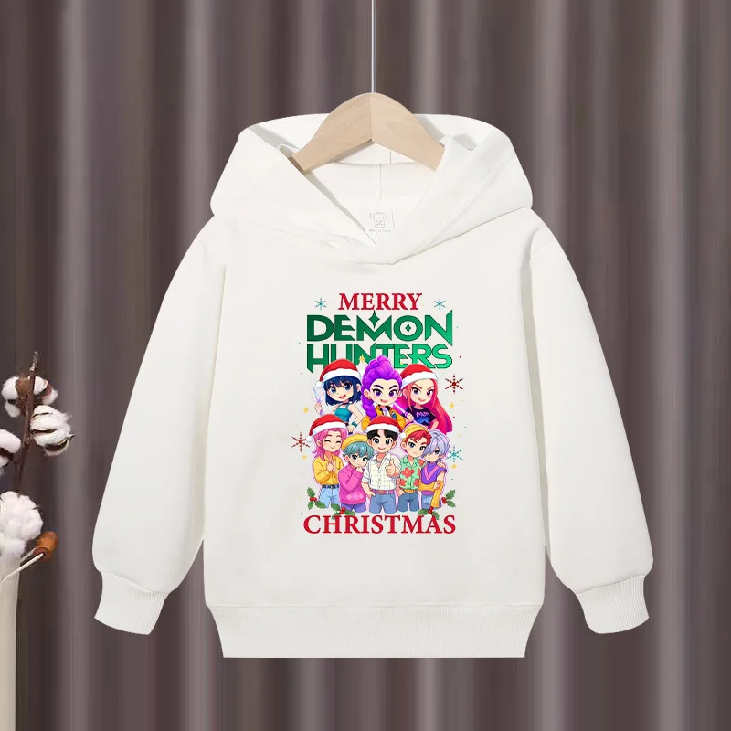 جديد KPop شيطان الصيادين الأطفال مقنعين Sweatshi أنيمي عيد الميلاد طباعة طاقم الرقبة البلوز الفتيات Kawaii الشتاء بلوزات دافئة غير رسمية