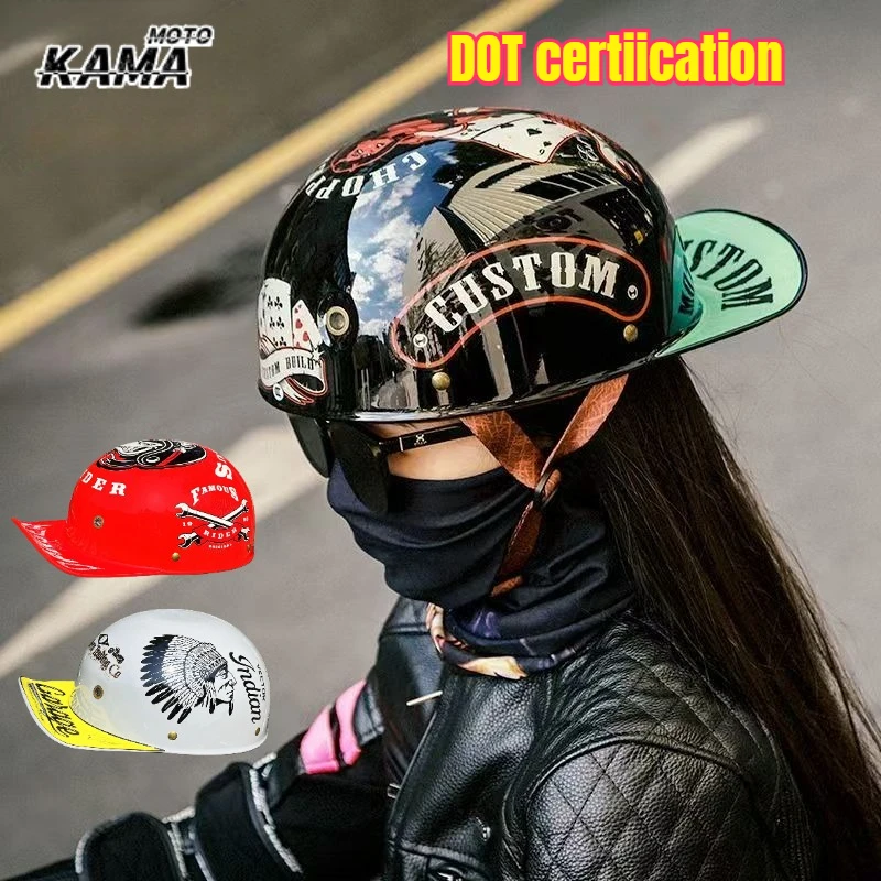 

Motorcycle Helmet MTB Bike Unisex Cycling Safety Protector Half Face Type Retro Vintage Motorbike Accessories Motorsiklet Kask
