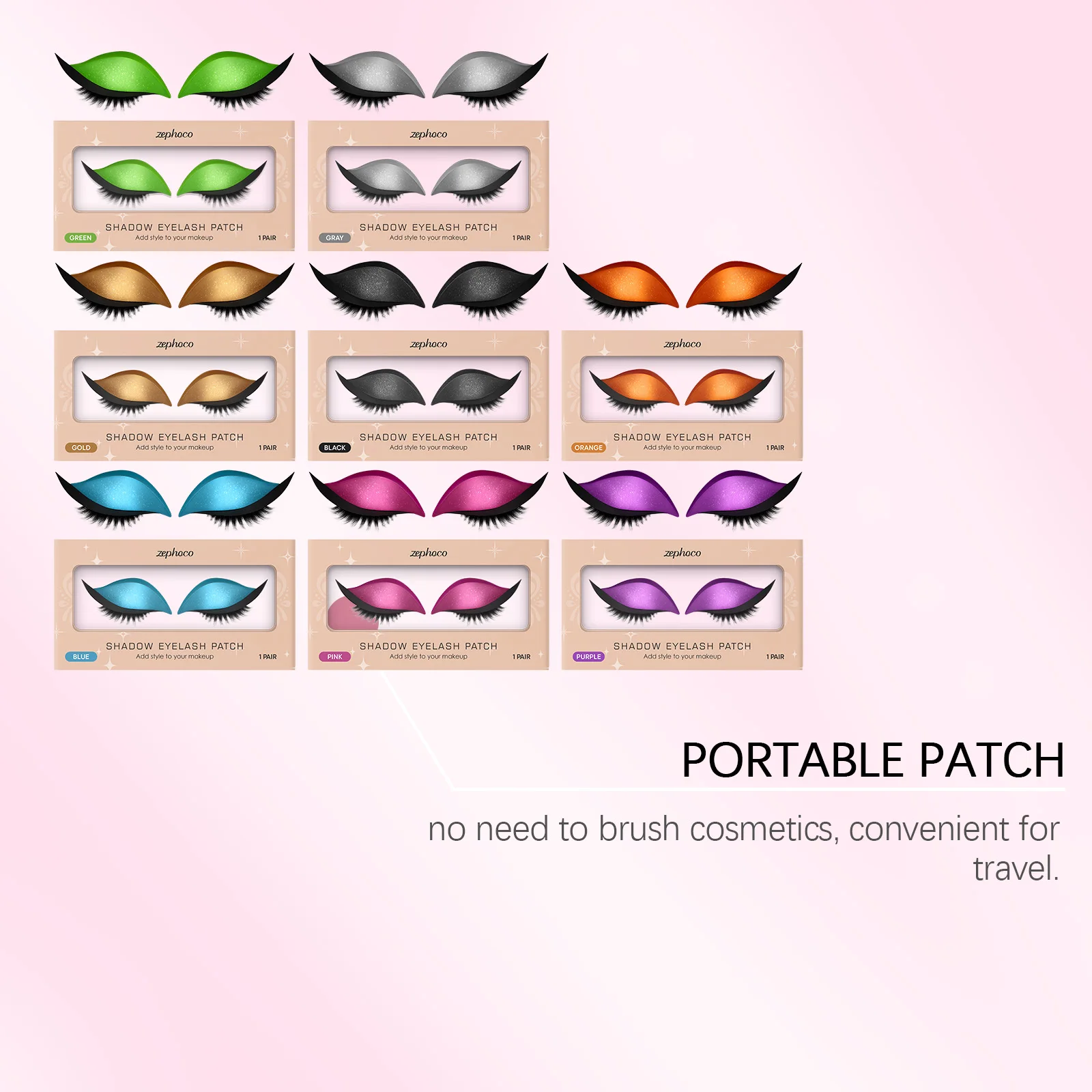 Luie oogschaduw wimperpatch Kleurrijke snelle oogmake-up Oogschaduw Herbruikbare wimpermake-upstickers Waterdichte cosmetica 1 paar