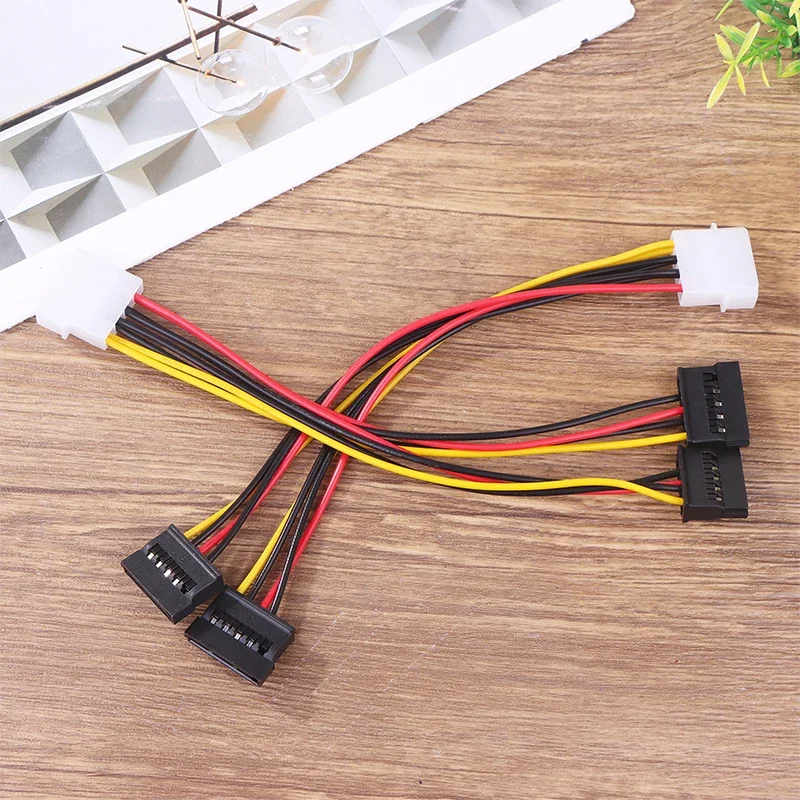 

2 шт. IDE Molex 4-контактный на 2 X SATA Кабель питания Последовательный ATA Y Разветвитель Жесткий драйвер Двойной удлинитель Адаптер Разъем