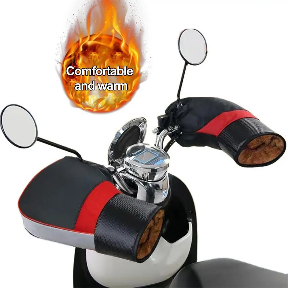 

Motorcycle Riding Warm Handlebar Cover Winter Thickened Cover Waterproof Motorbike Cover Handlebar Grip Warm Windproof O3Z0