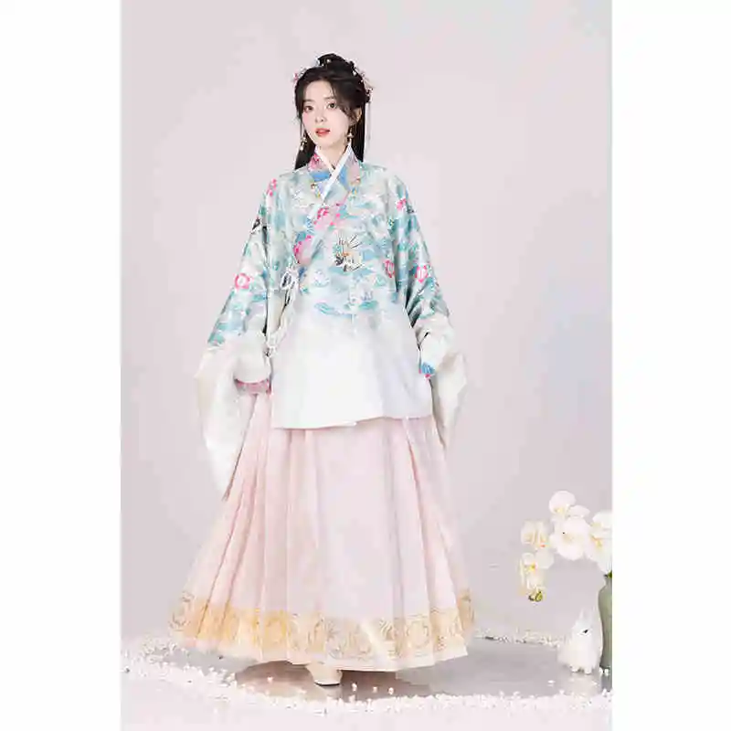 Chinese style long velvet embroidered cape improved Hanfu winter Hanfu