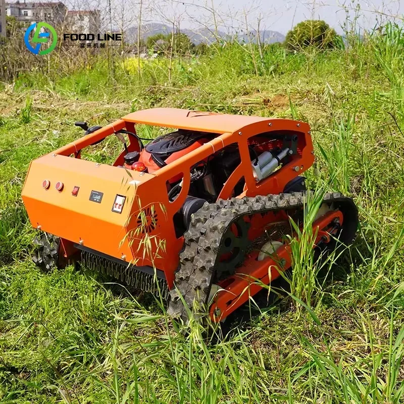 Customized RC Crawler Grass Mower Remote Control Robot Lawn Mower 4-Stroke Grass Box Cordless Industrial Grade