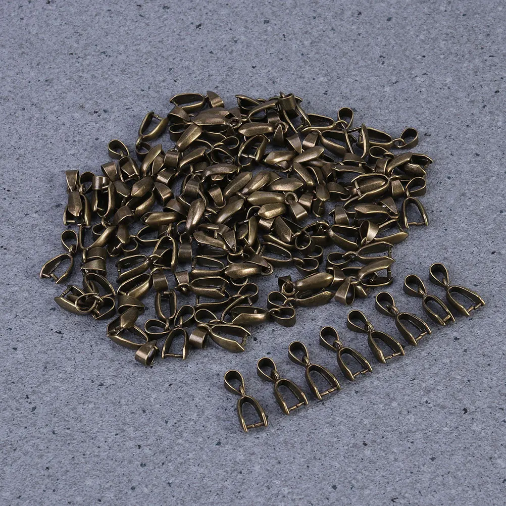 

50 pcs Clasp Bails For Diy Necklace Bracelet Bead Pendant Connector Jewelry Findings Jewelry Findings (Bronze)