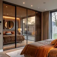 Latest Design Household Aluminum Frame Glass Door Interior Partition Glass Sliding Door Affordable Panoramic Glass Sliding Door 3