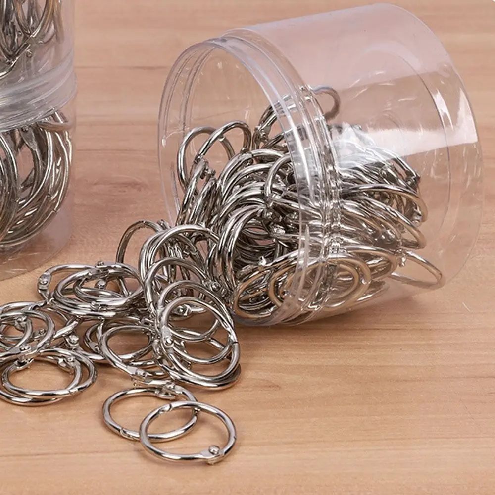 50/100Pcs O Ring Metal Binder Ring Assorted Sizes Sturdy Paper Binder Ring Reusable Open Loop Book Binder Hoops Home Office