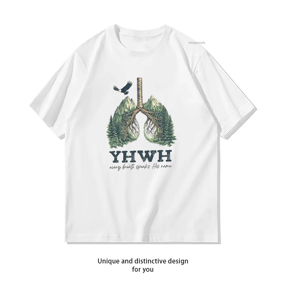YHWH Lungs Christian Every Breath Speak His Name woman man Casual cotton printed t shirts Adult streetwear camisetas tops tee