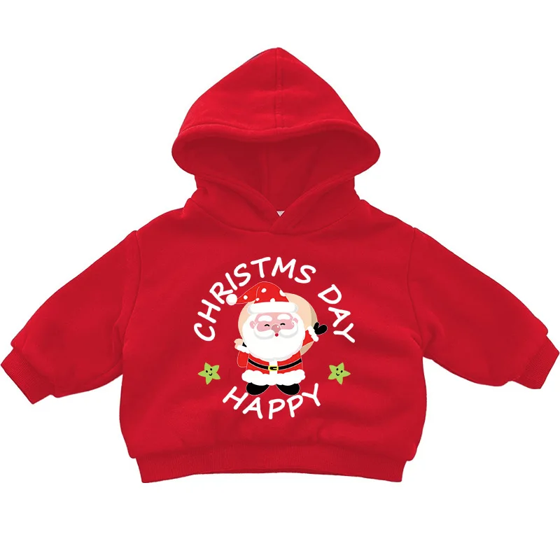 الخريف الشتاء الأزياء السترة عيد الميلاد اليومية قمم الأطفال الكرتون مقنعين البلوز للأطفال عارضة فضفاض قمم عيد الميلاد الملابس #6