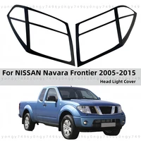 Cubiertas de faros delanteros de coche, pegatinas embellecedoras para NISSAN Navara Frontier D40 2005 - 2015, cubierta de faro delantero, accesorios de decoración de coche