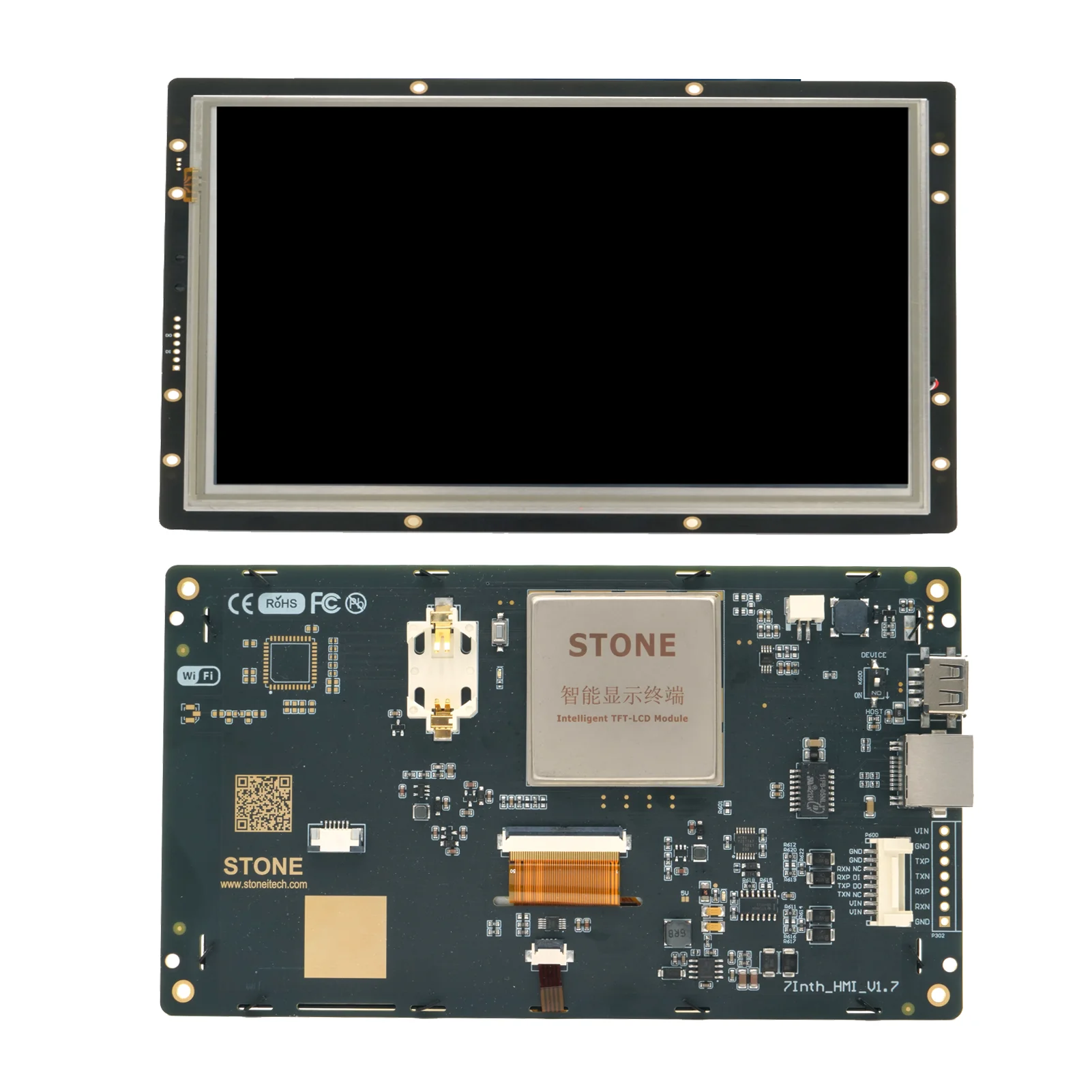 

SCBRHMI HMI 7" TFT 800x480 resistive Lcd touch screen Intelligent Display Module for Arduino ESP32 ESP8266