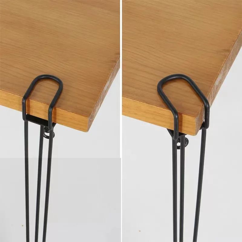 Non-perforated table leg table leg bracket metal iron F clip outdoor camping coffee table tripod diy removable desk table