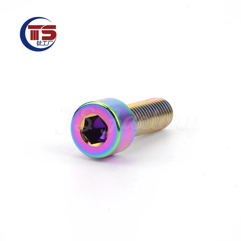 TS 10PCS M8X15-45 DIN912 Cylindrical Hexagon Titanium Screws Caliper Dragon Handlebar Rack Motorcycle Does Not Fade GR5