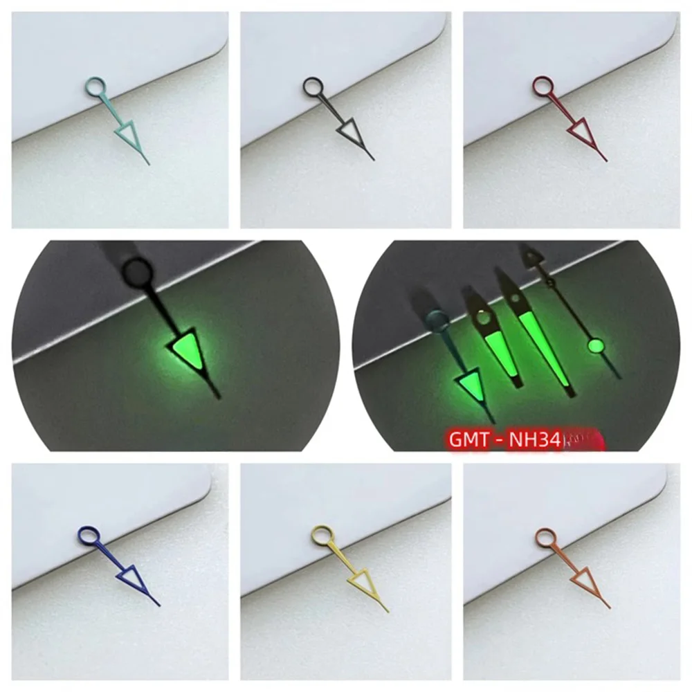 Modifier NH34 point, black needle, diving modified mechanical watch needle, green glow-in-the-dark needle