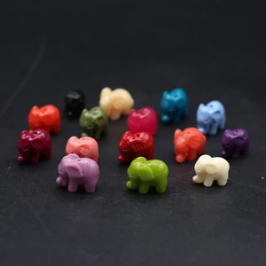 20pcs Mezcla Color Elephant Coral Beads Crafts Artificial Coral Charms Spacer Beads para joyas que hacen regalos de pulsera de collar de bricolaje 6 Beads de elefantes de las mejores ventas - №3