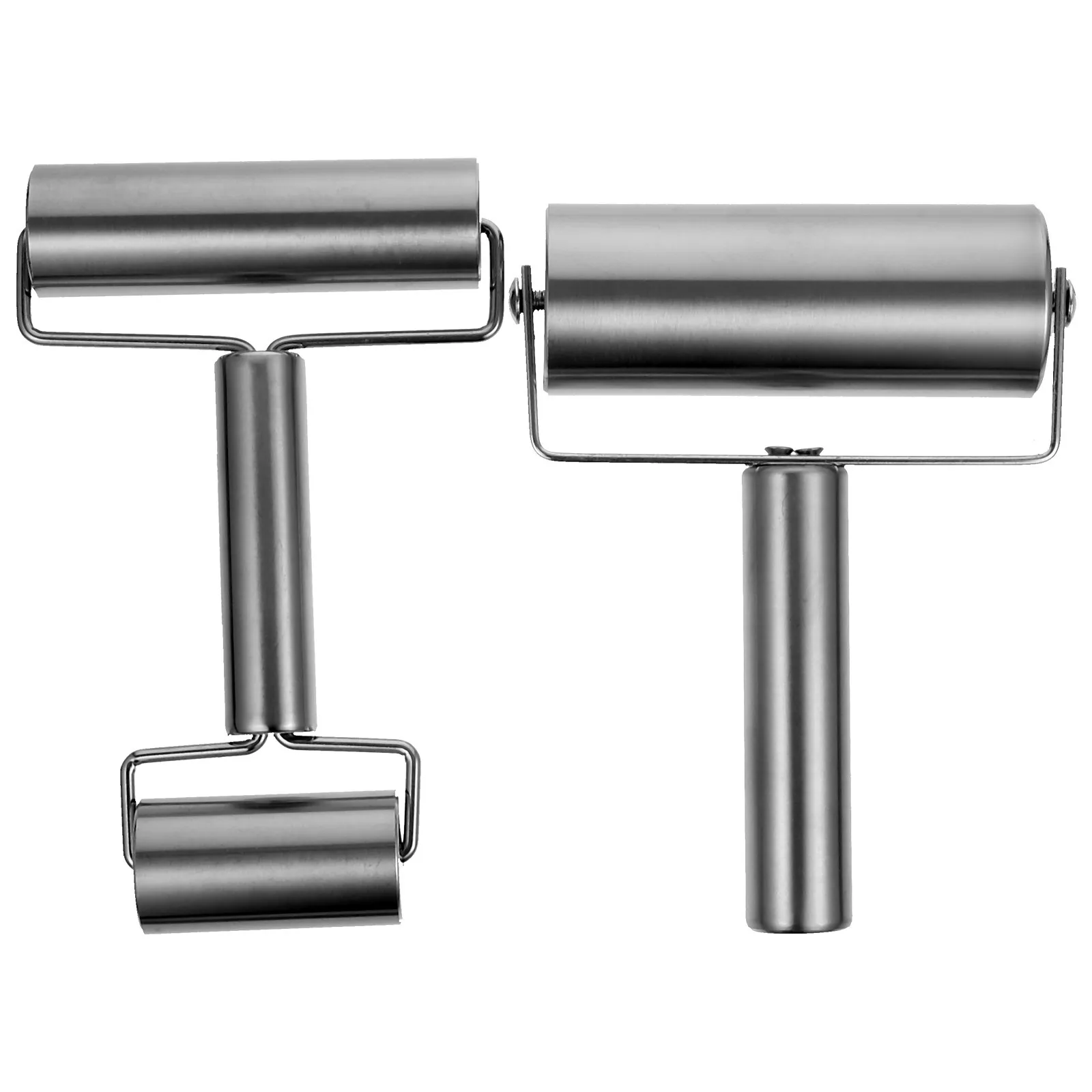 

2Pcs Stainless Steel Dough Rolling Pin Professional Kitchen Baking Tool for Pastries Noodles Dumplings Crepes Restaurant Home