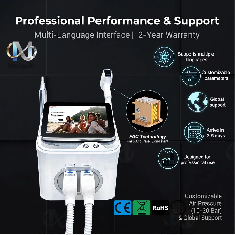 5000W 2-In-1 808nm Diode Laser Hair Removal Picosecond Tattoo Removal Freezing Painless Skin Rejuvenation Anti Spot Beauty Machine 5 wavelengths 755/808/830/940/1064 nm