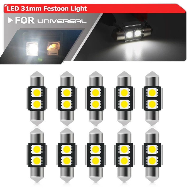 

10x DE3022 DE3175 LED Bulbs 31mm Canbus Festoon DE3021 3175 6428 SMD Interior Dome Map Trunk Step Courtesy Lights For Car Trucks