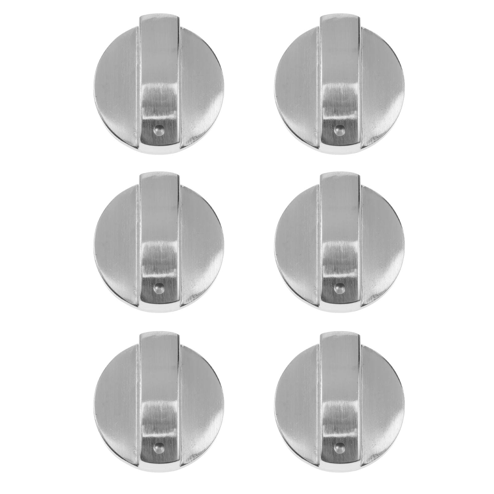 

6Pcs Zinc Alloy Gas Stove Knobs Round Metal Switch Replacement Fit 6Mm Hole Diameter Silver High Quality Stove Control Knob