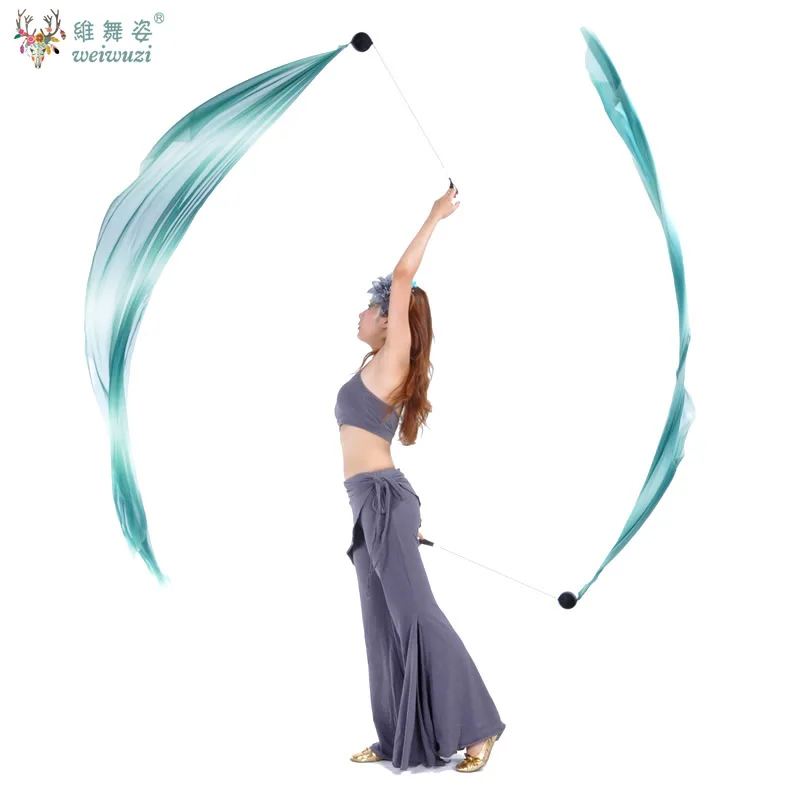 Silk Veil Chain Ball Women Belly Dance Silk Veil Streamer Stage Prpos Belly Dance Thrown Ball Belly Dance Accessories