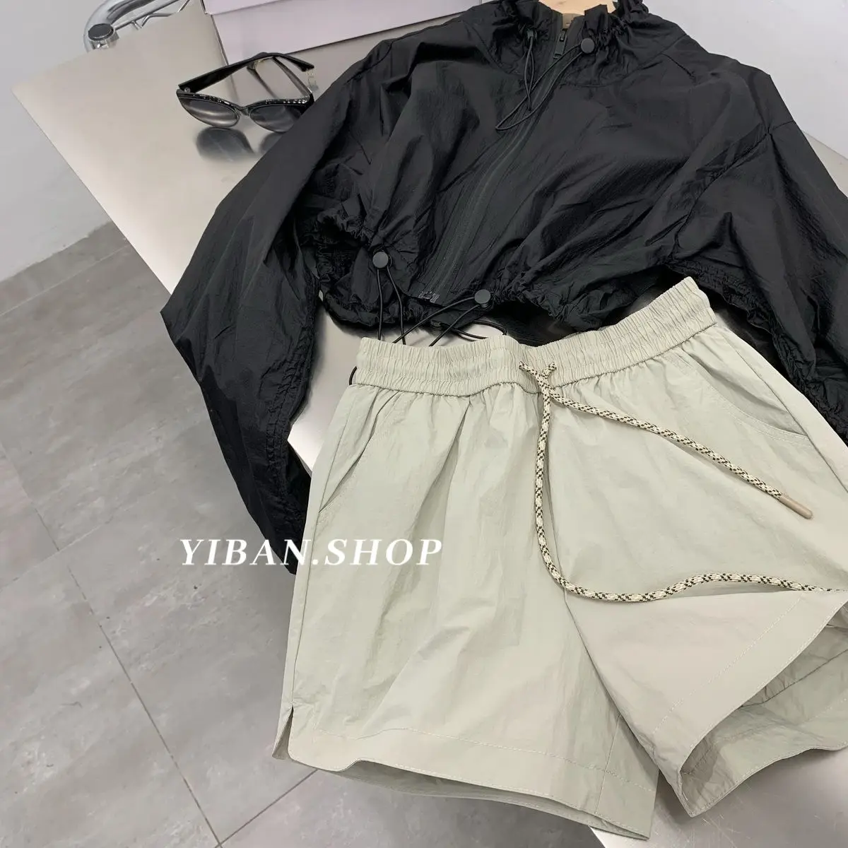 Summer and Autumn American Workwear Quick Drying Loose and Tight Waist A-Line Loose and Slim Fit Casual Sports Shorts