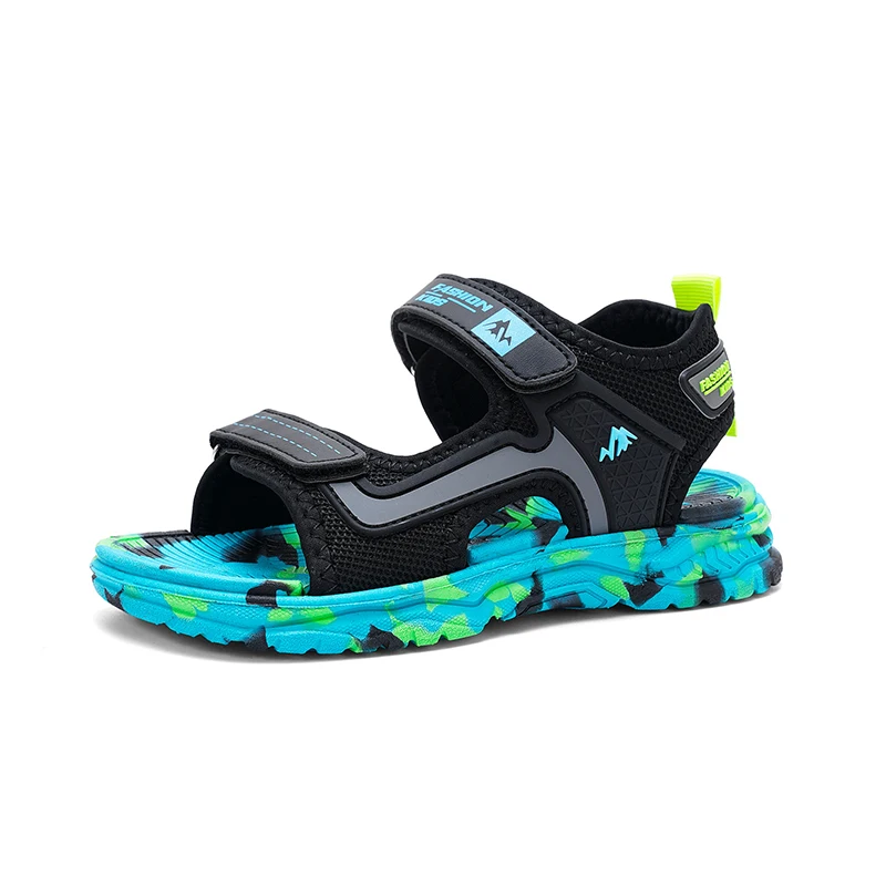 

Summer Popular Hook Loop Fastener Camouflage Beach Sandals Water Children's Sports Slippers Boys Lightweight Anti Slip Shoes