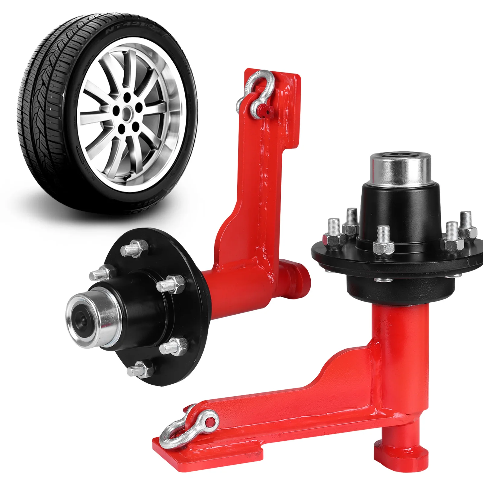 

2 Set of Shipping Container Wheels & Axles Kit with Ratchet Tie 22000LBS Capacity for Moving 20ft-40ft Empty Containers