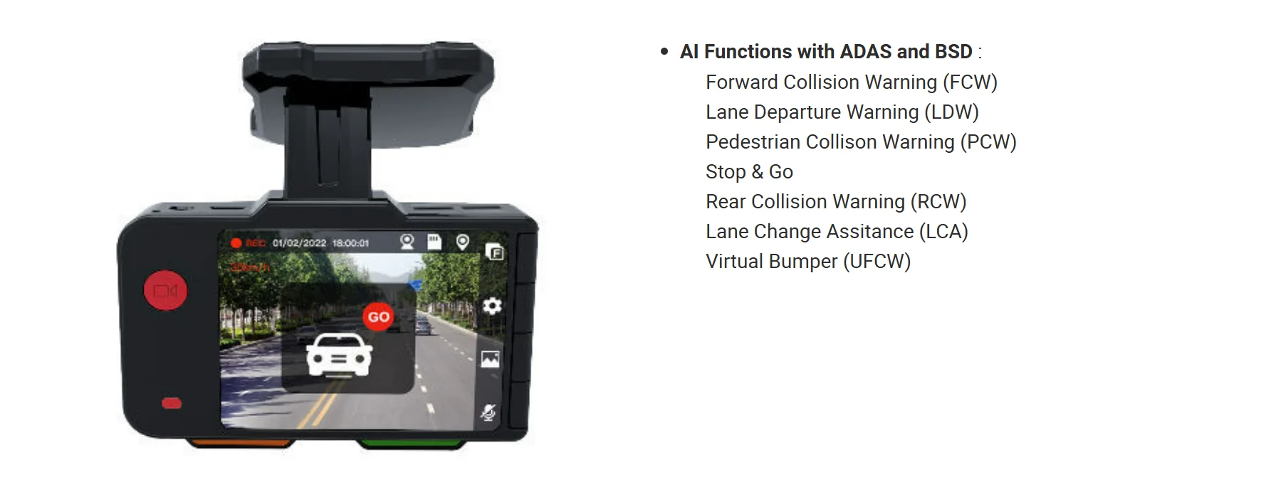 Dual Lens AI ADAS 4K Dashcam With Wide Angle HD 1080P Rear Camera GPS DVR For Cars Taxis Vehicles