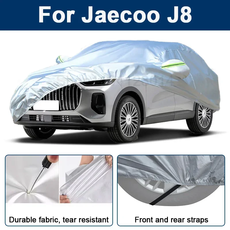 

Outdoor Full Car Cover For Jaecoo J8 with Reflective Strips Waterproof Snowproof Dustproof UV Protection Auto Accessories
