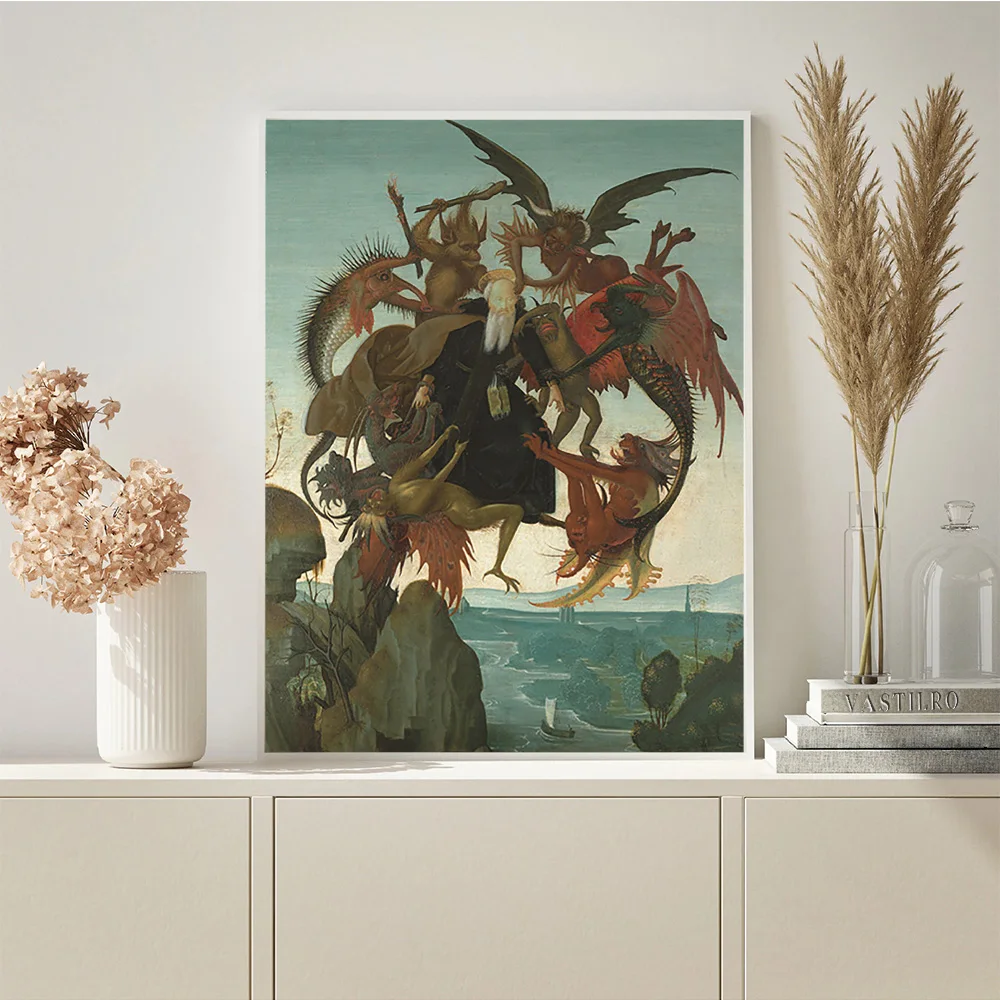 Michelangelo Buonarroti Poster The Torment Of Saint Anthony Antique Religiou Print Art Wall Picture Decor Gift Canvas Painting view 4