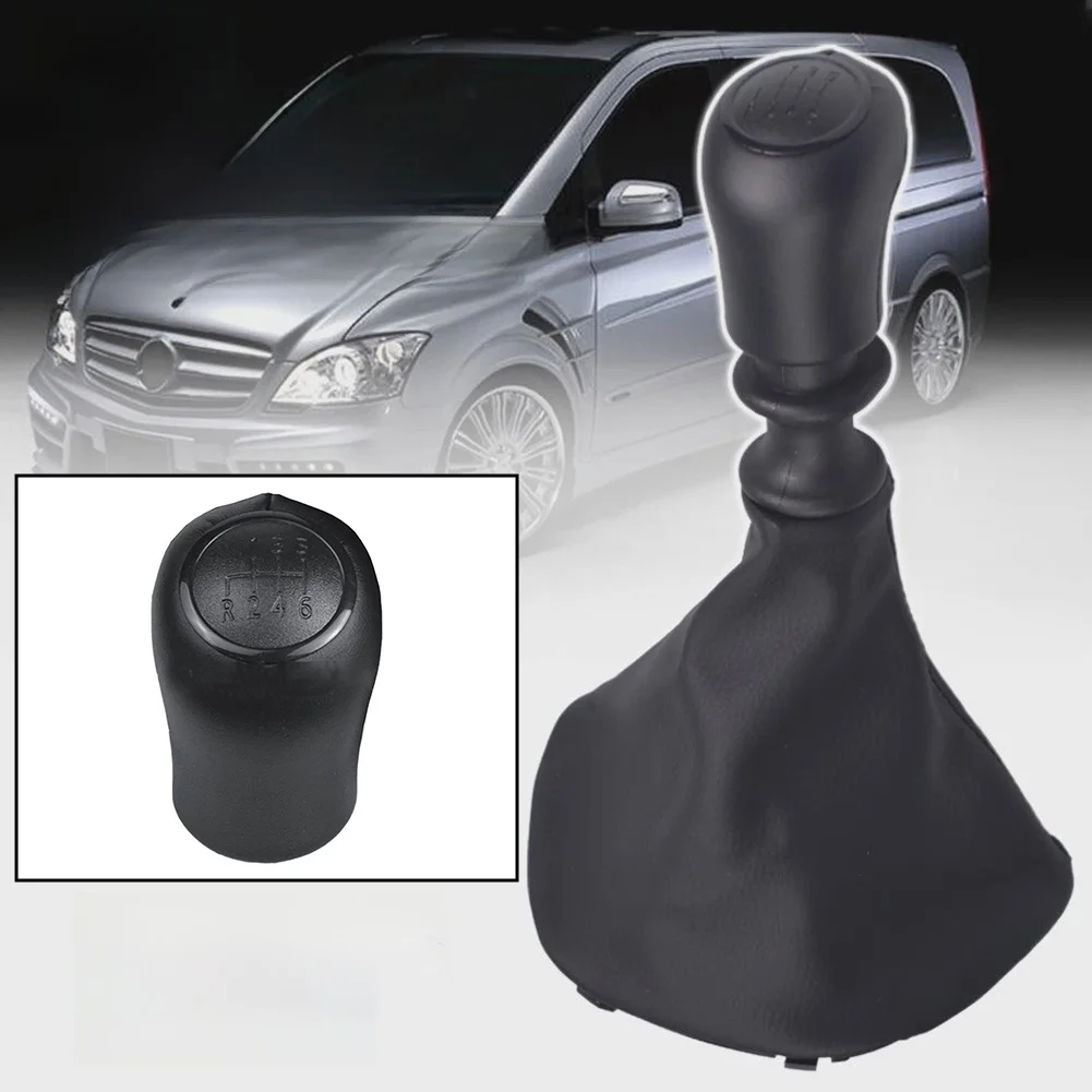 Car Gear For Shift Knob Lever And Gaitor Boot Cover For Benz W639 Vito Models 2003 Through 2010 Premium Black Design