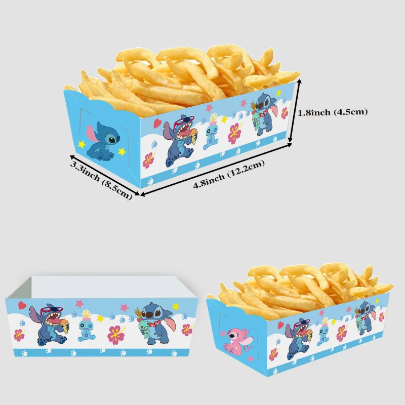 24pcs Disney Stitch Party Food Snack Trays Boxes Kids Birthday Party Supplies Decoration Food Holders for Popcorn Nacho Snack