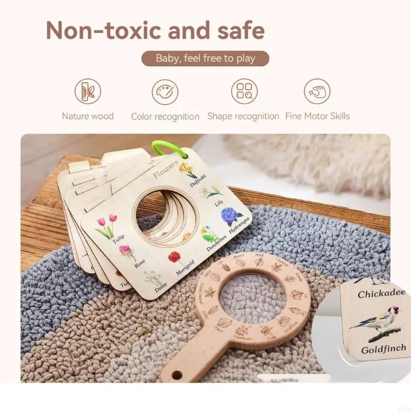 Childrens Cognitive Development Toy With Magnifier Tool And Illustrated Wildlife Handbook L8RB